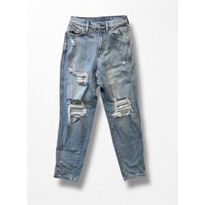 Arizona Destroyed Hi-Rise Mom Jeans, Size 3 Juniors’